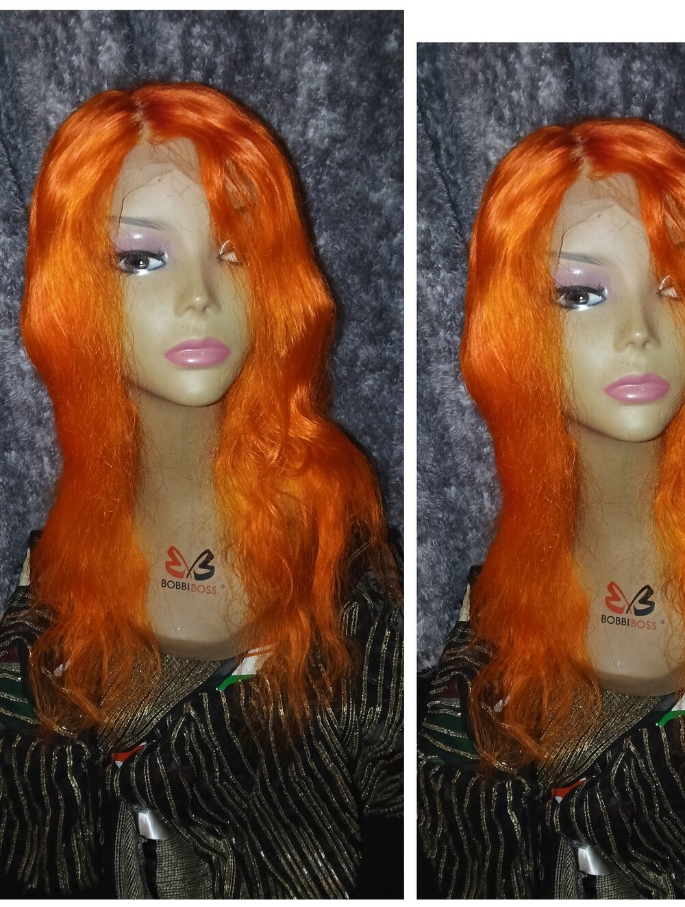 16" 613 -orange popsicle Brazilian virgin body wave 4x,4 closure human hair wig